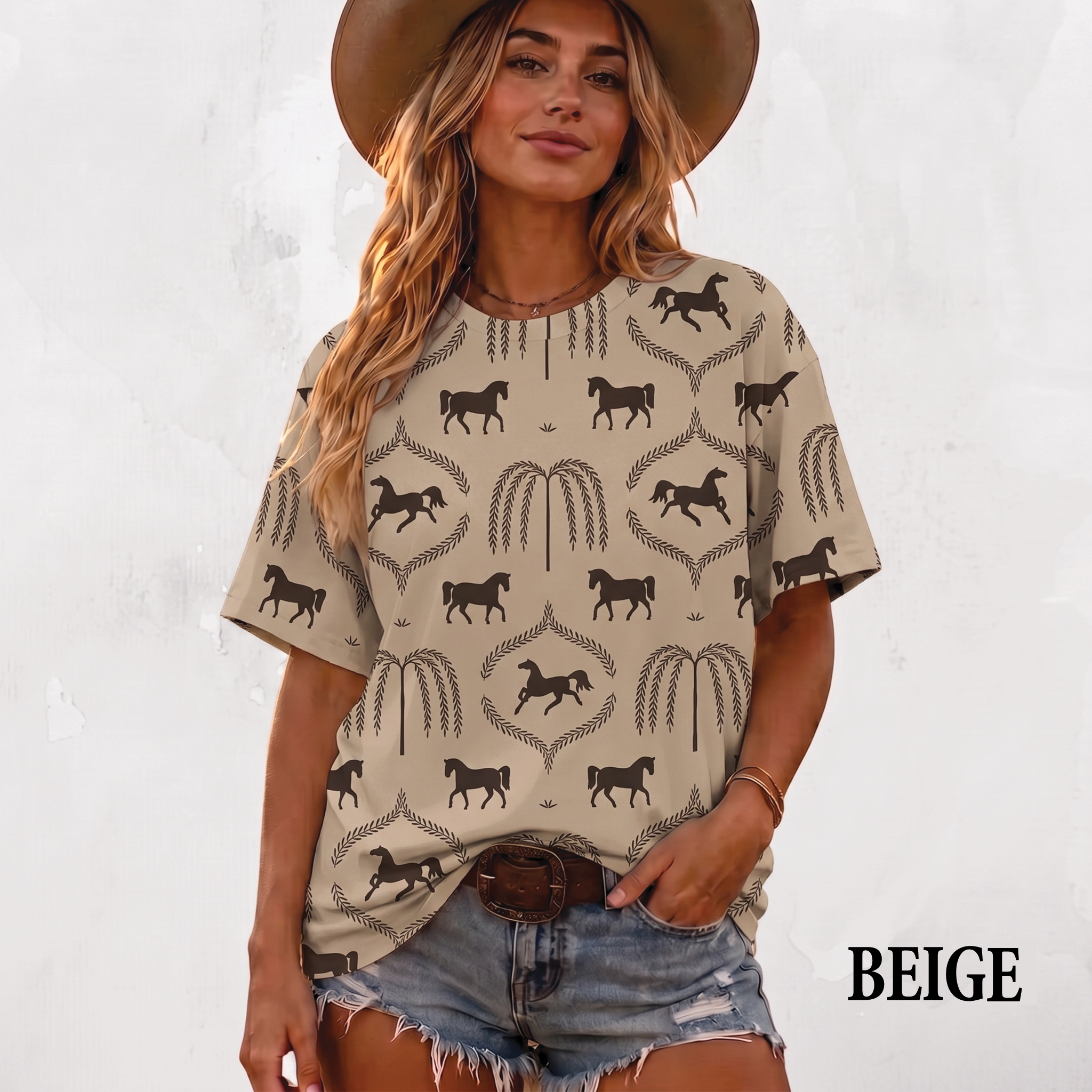Vintage Horse Pattern All Over Print Shirt