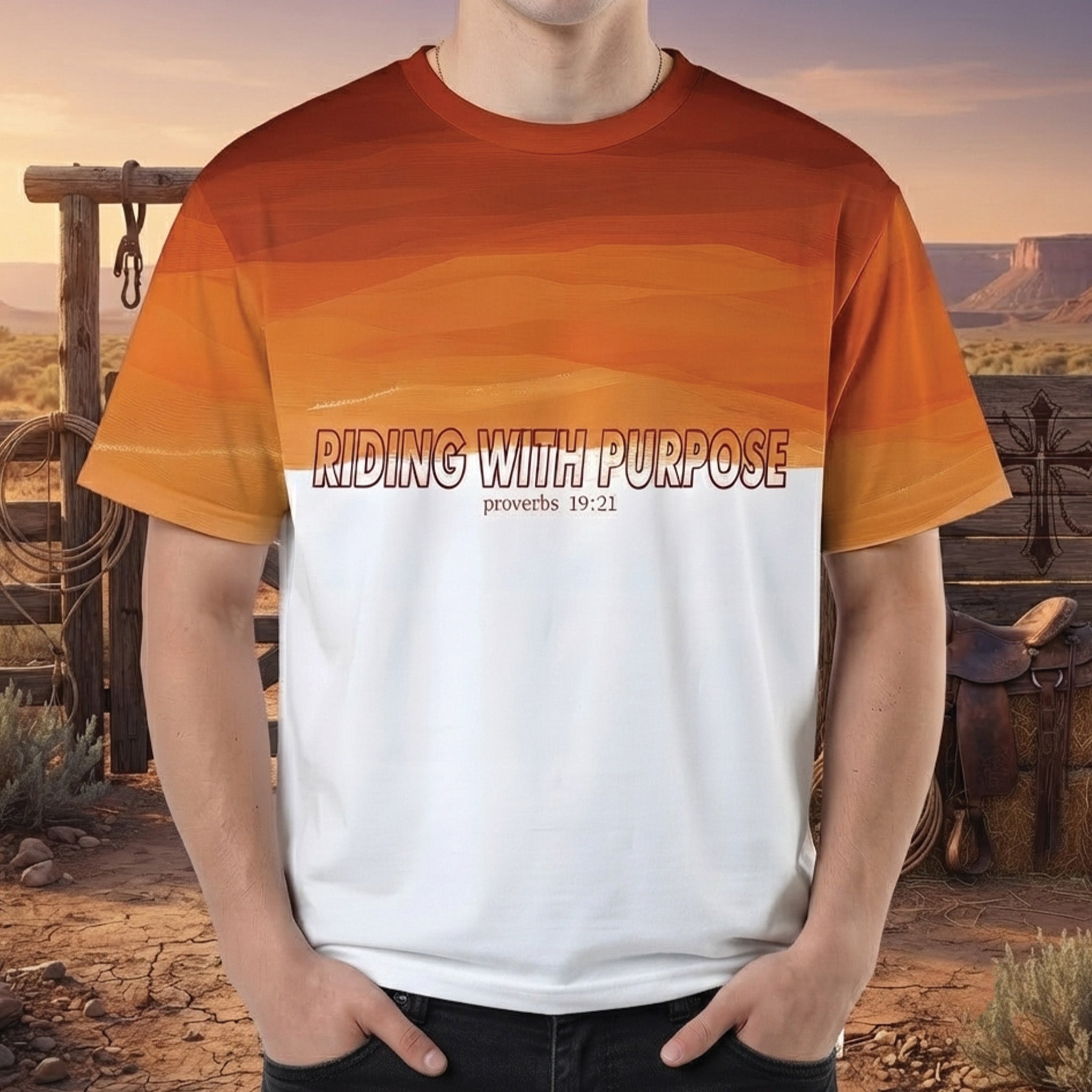 Riding with Purpose All Over Print Shirt, Regious Western Shirt