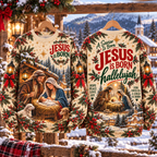 Jesus Is Born Christian Christmas All Over Print Shirt