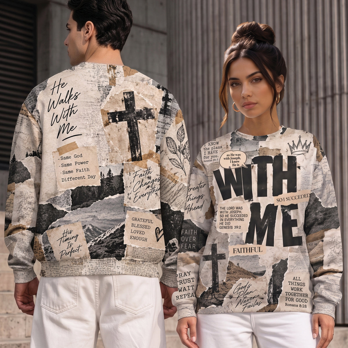 Faith & Bible Verses Aesthetic Collage Hoodie