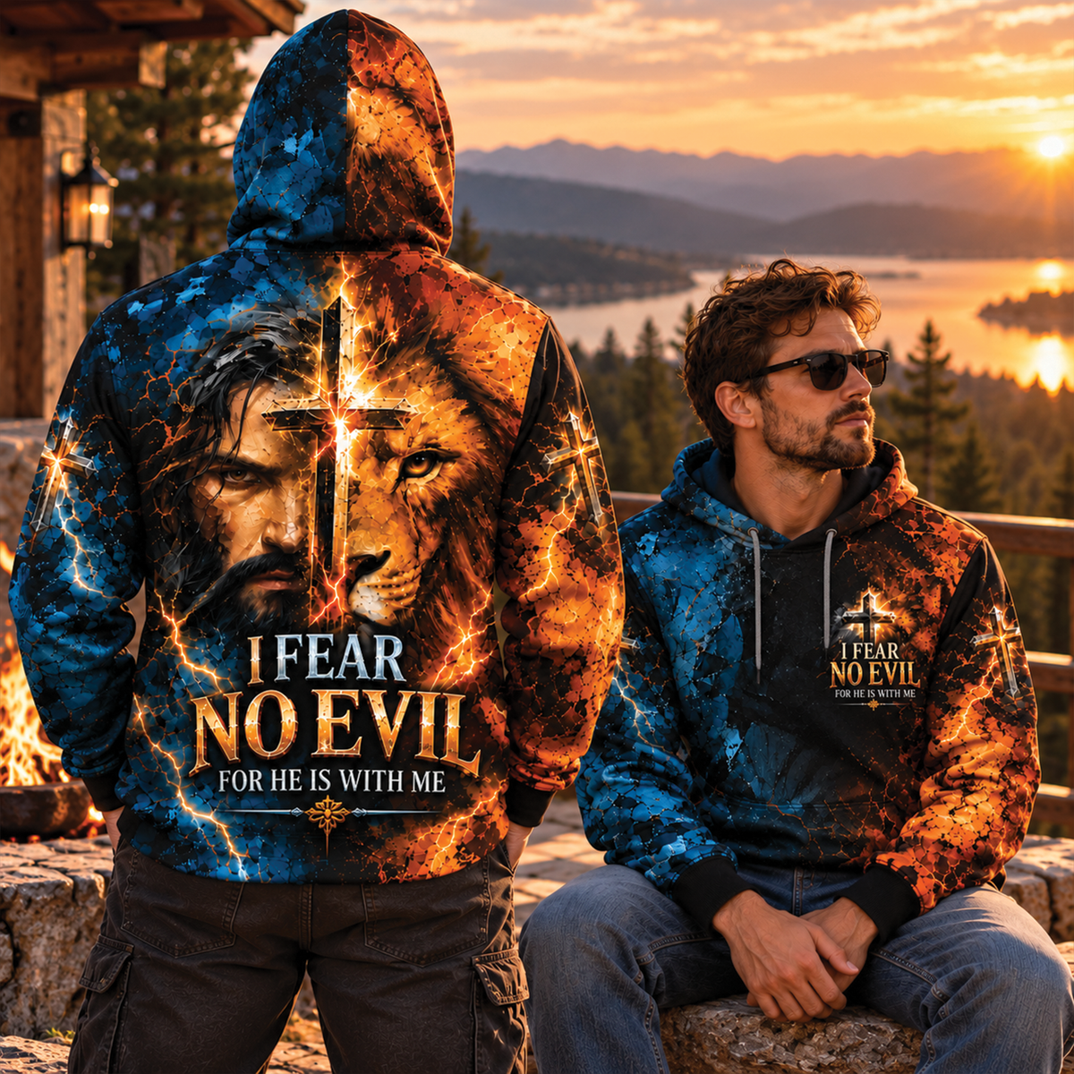 I Fear No Evil For He Is With Me Christian T-Shirt, Sweatshirt & Hoodie