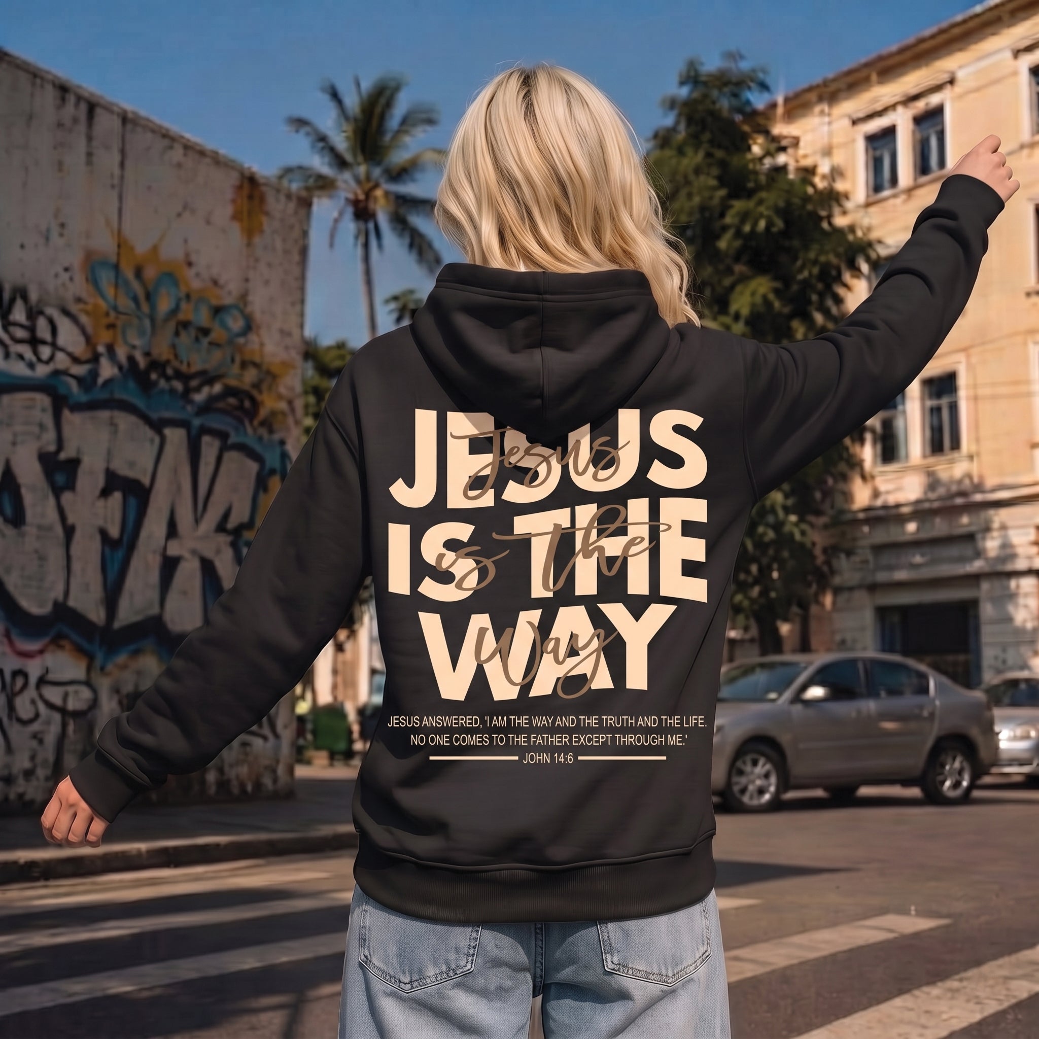 Jesus Is The Way Christian Shirt, John 14:6 Bible Verse Hoodie