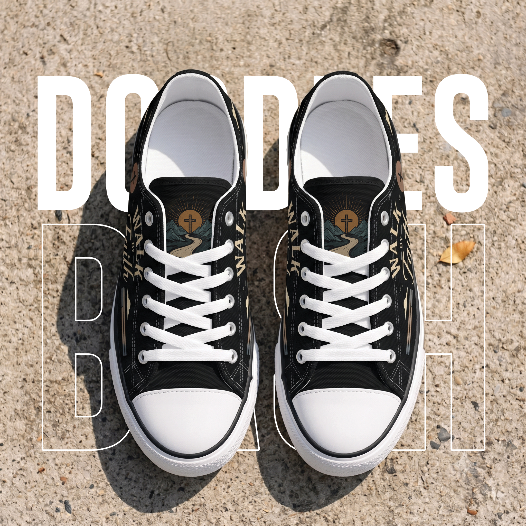 Personalized Walk by Faith Canvas Sneakers – Custom Name Christian Low Top Shoes