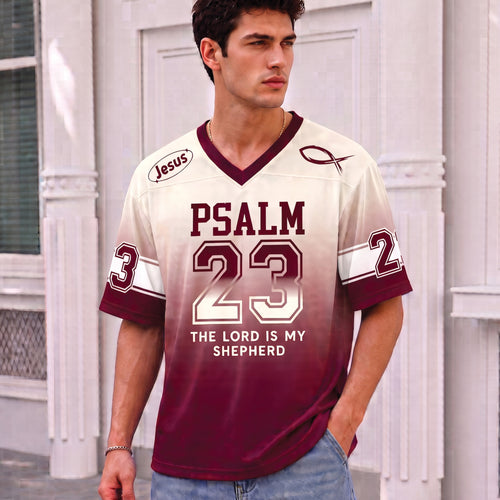 Christian Football Jersey, The Lord Is My Shepherd Faith Jersey
