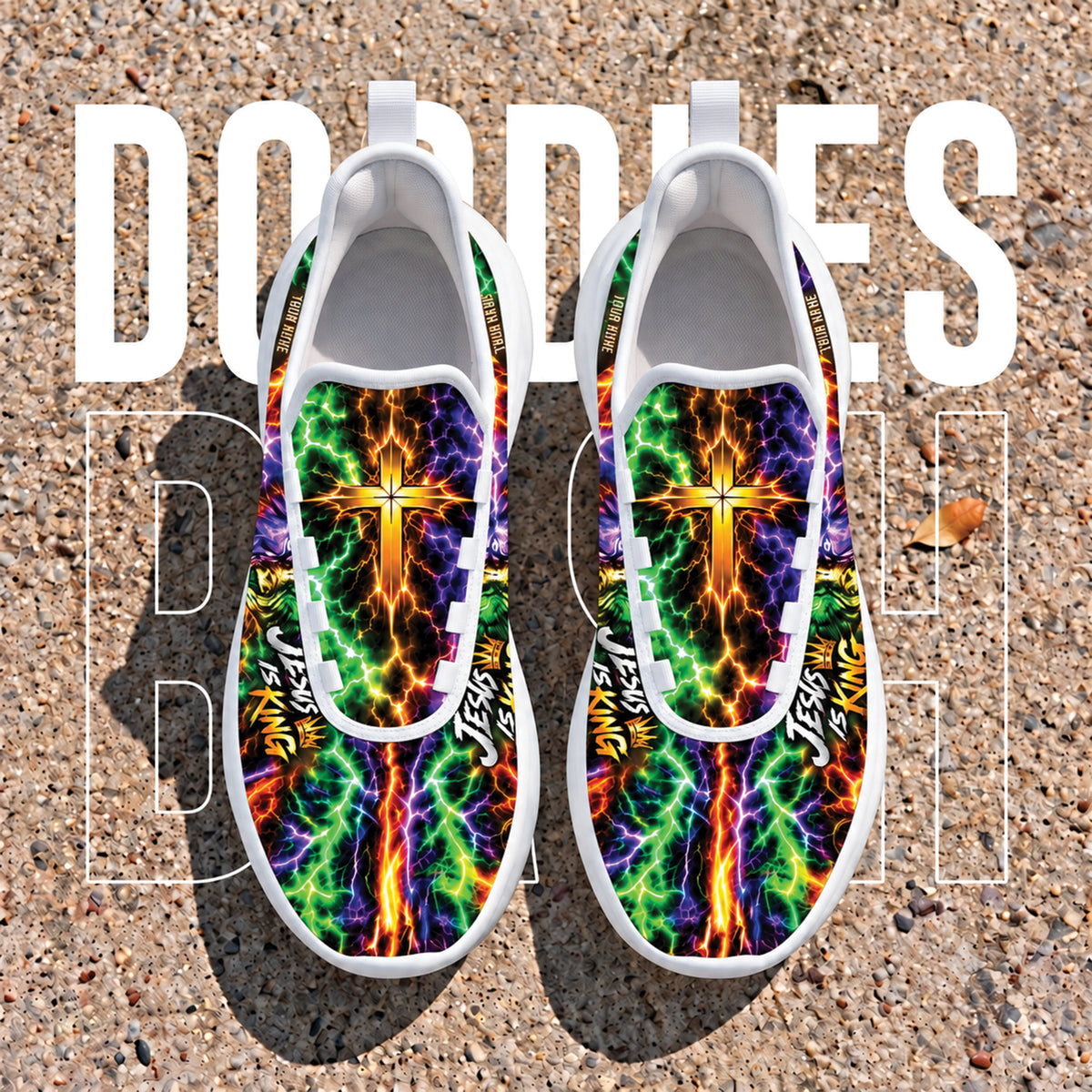 Personalized Jesus Is King Sneakers - Christian Max Soul Shoes