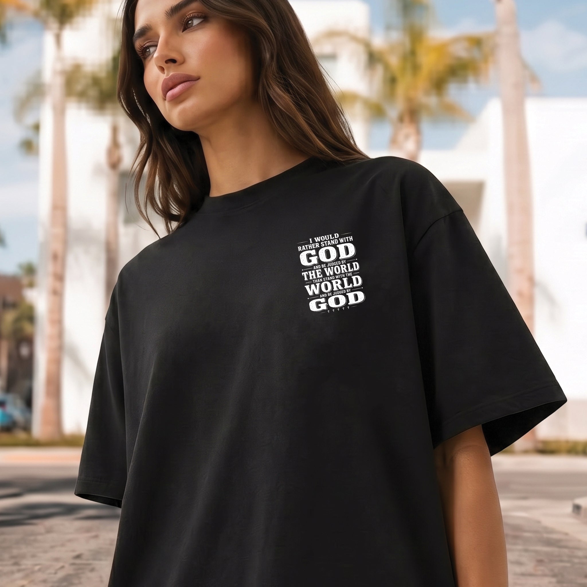 I Would Rather Stand With God Christian Shirt, Faith Over the World Religious Hoodie