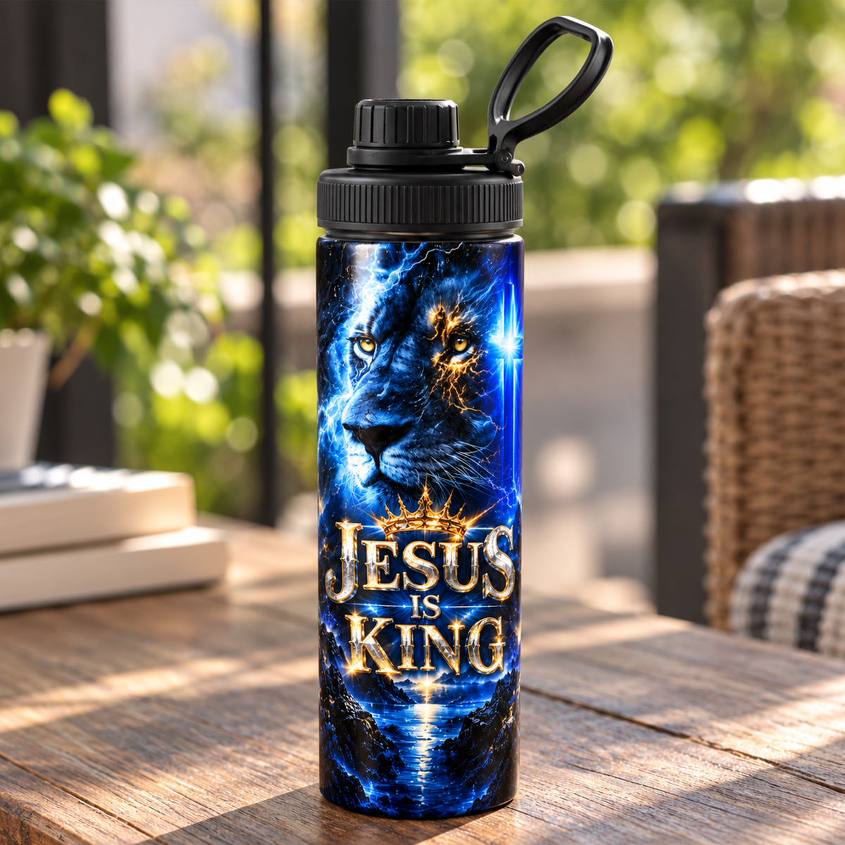 Jesus Is King Lion of Judah Christian Tumbler