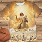 Jesus Takes The Reins Christian All Over Print Shirt