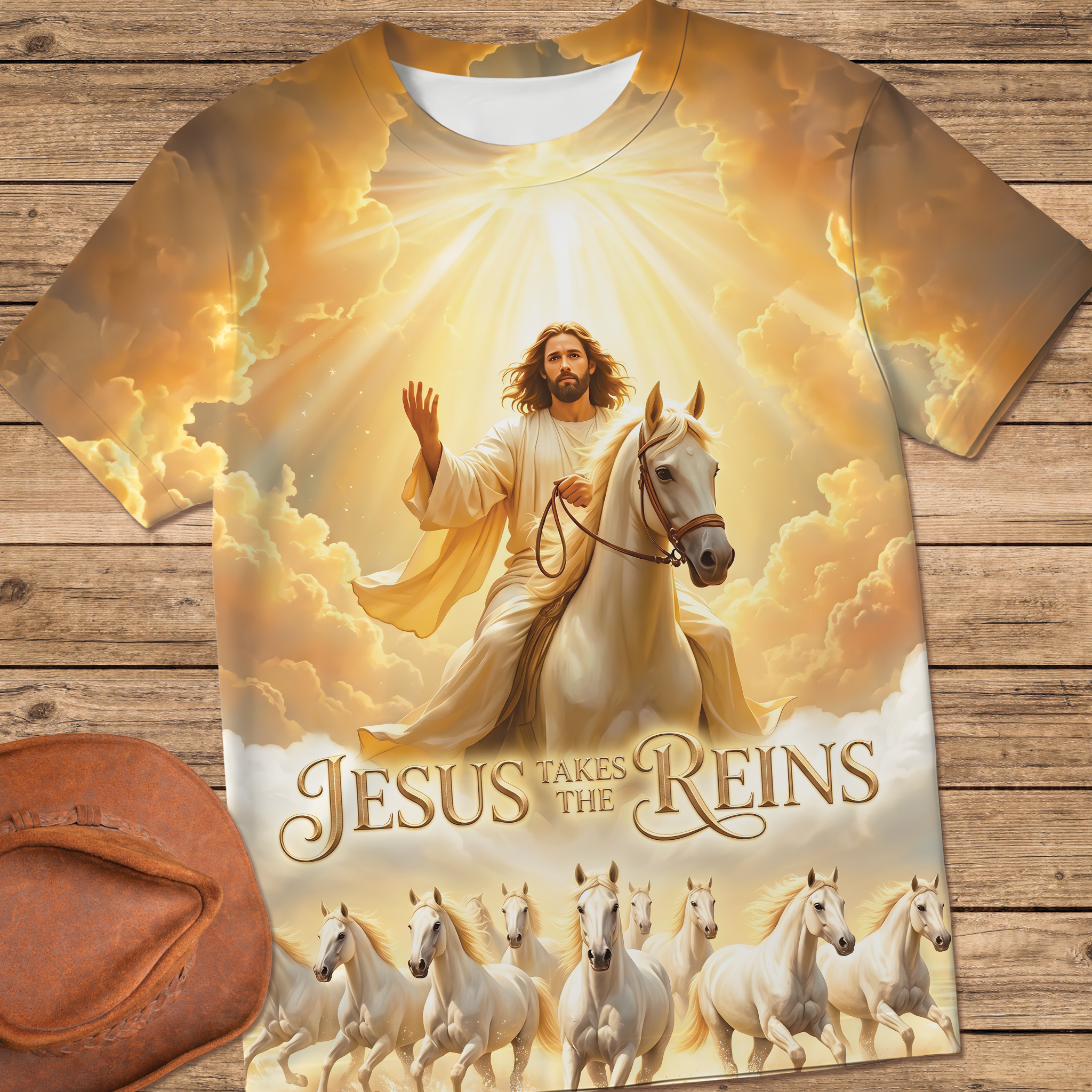 Jesus Takes The Reins Christian All Over Print Shirt