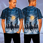 Wild Horse Running Under Moon All Over Print Shirt