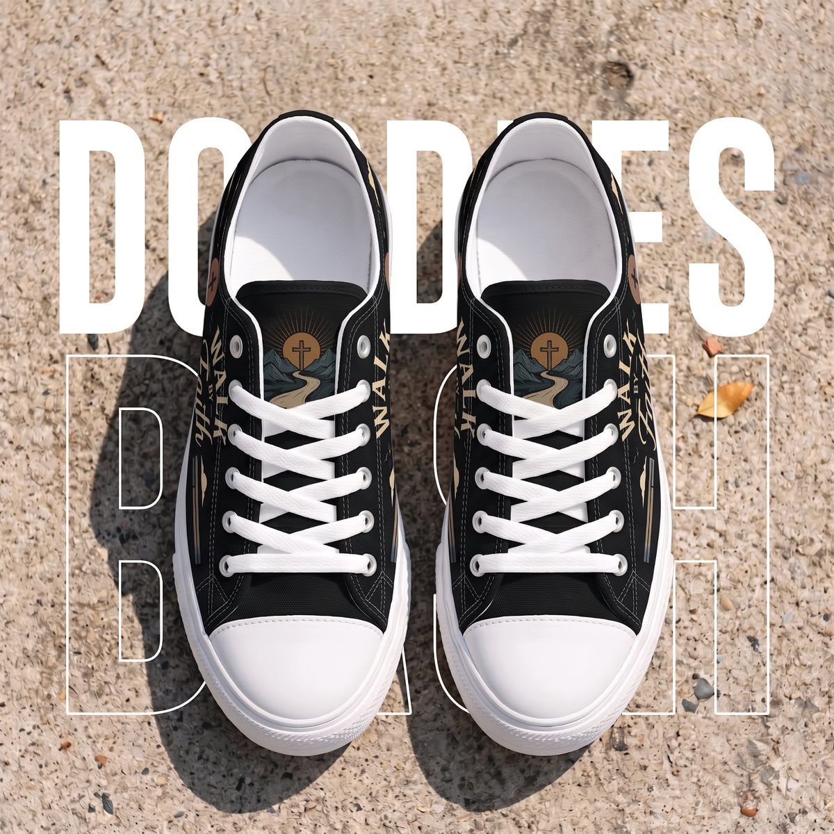 Personalized Walk by Faith Canvas Sneakers - Custom Name Christian Low Top Shoes