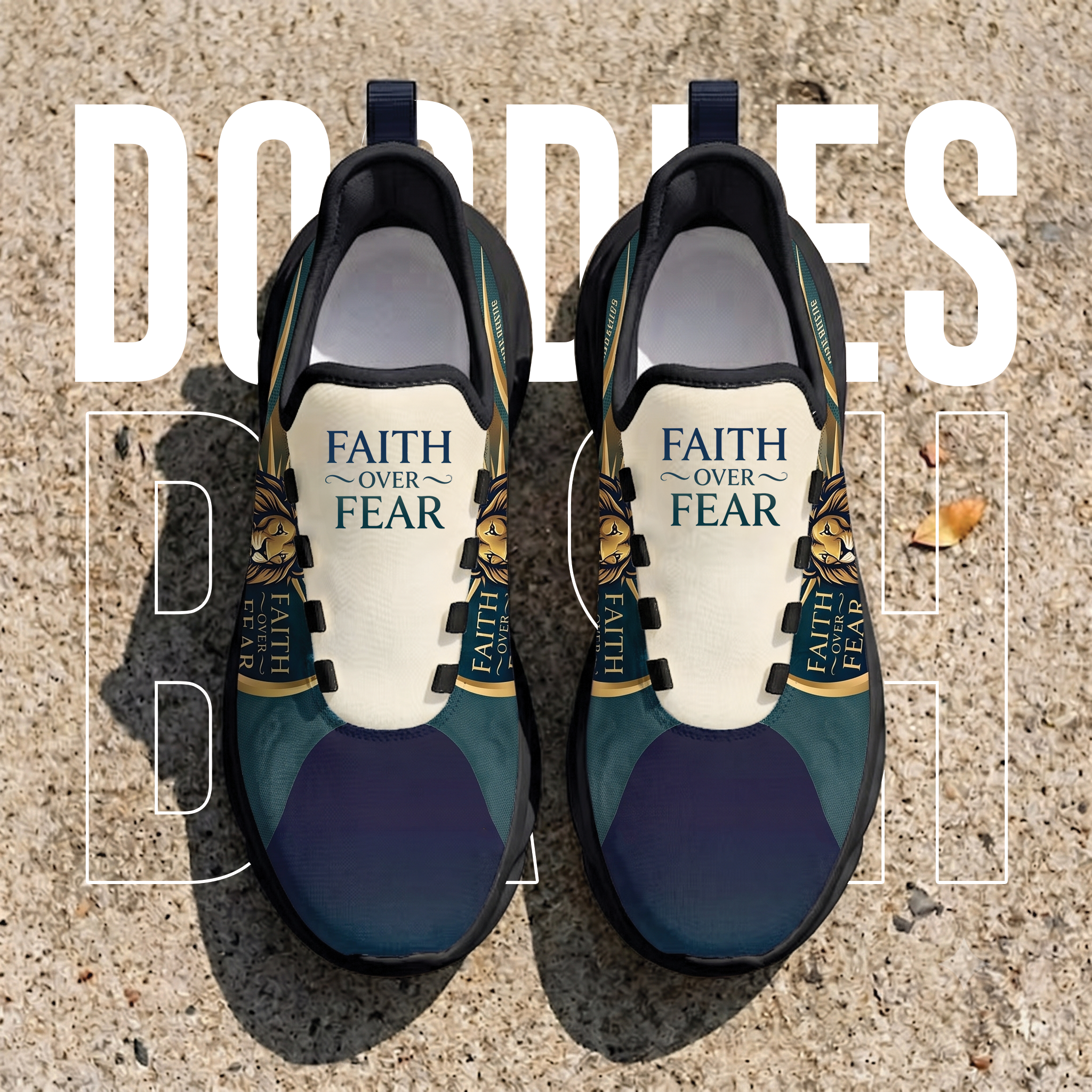 Custom Name Christian Sneakers, Faith Over Fear Max Soul Shoes