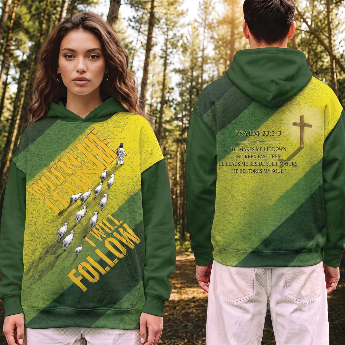 Where He Leads I Will Follow Hoodie - Christian Streetwear
