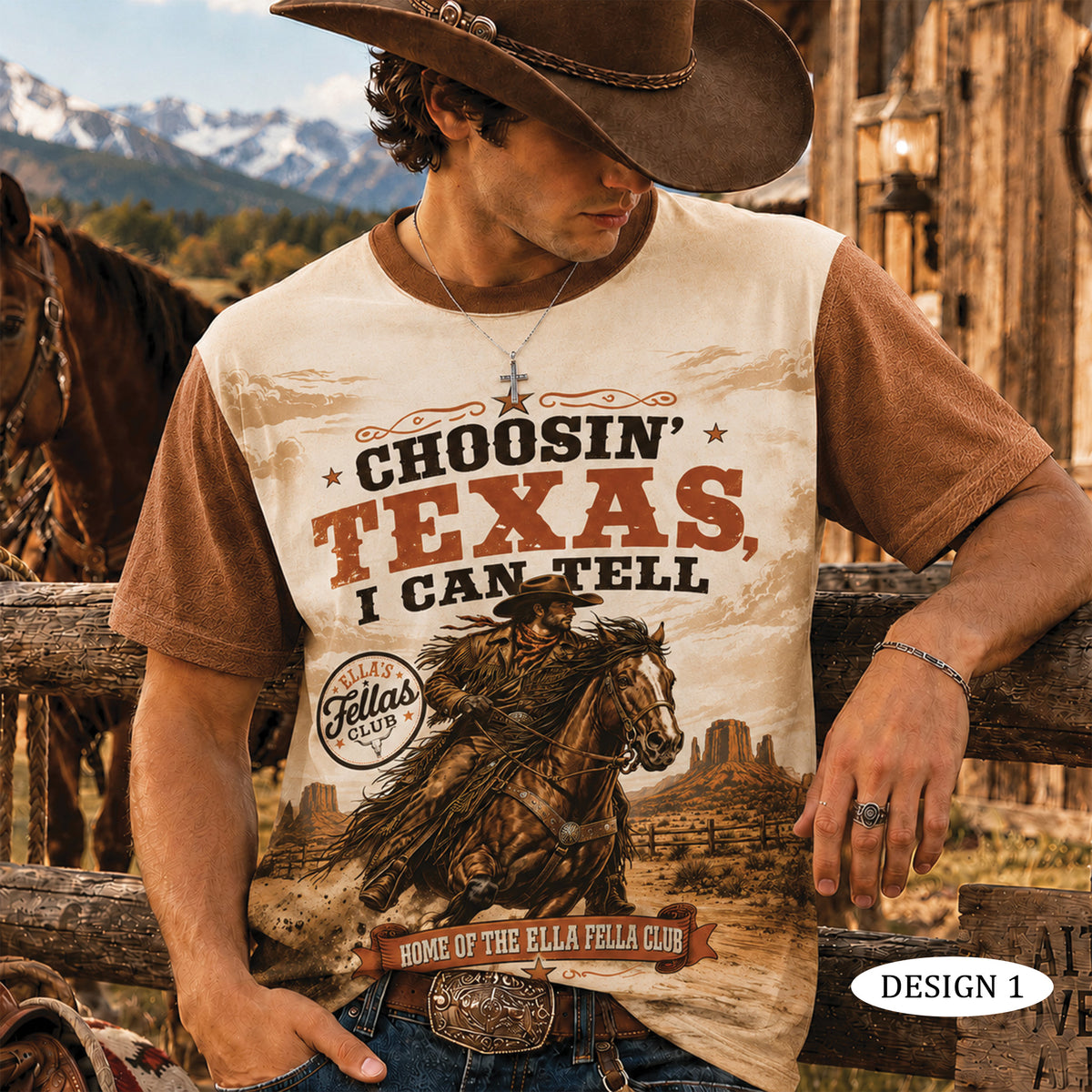 Choosin' Texas I Can Tell All Over Print Shirt, Western Cowboy Shirt