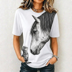 Horse and Cat All Over Print Shirt, Animal Lover T-shirt