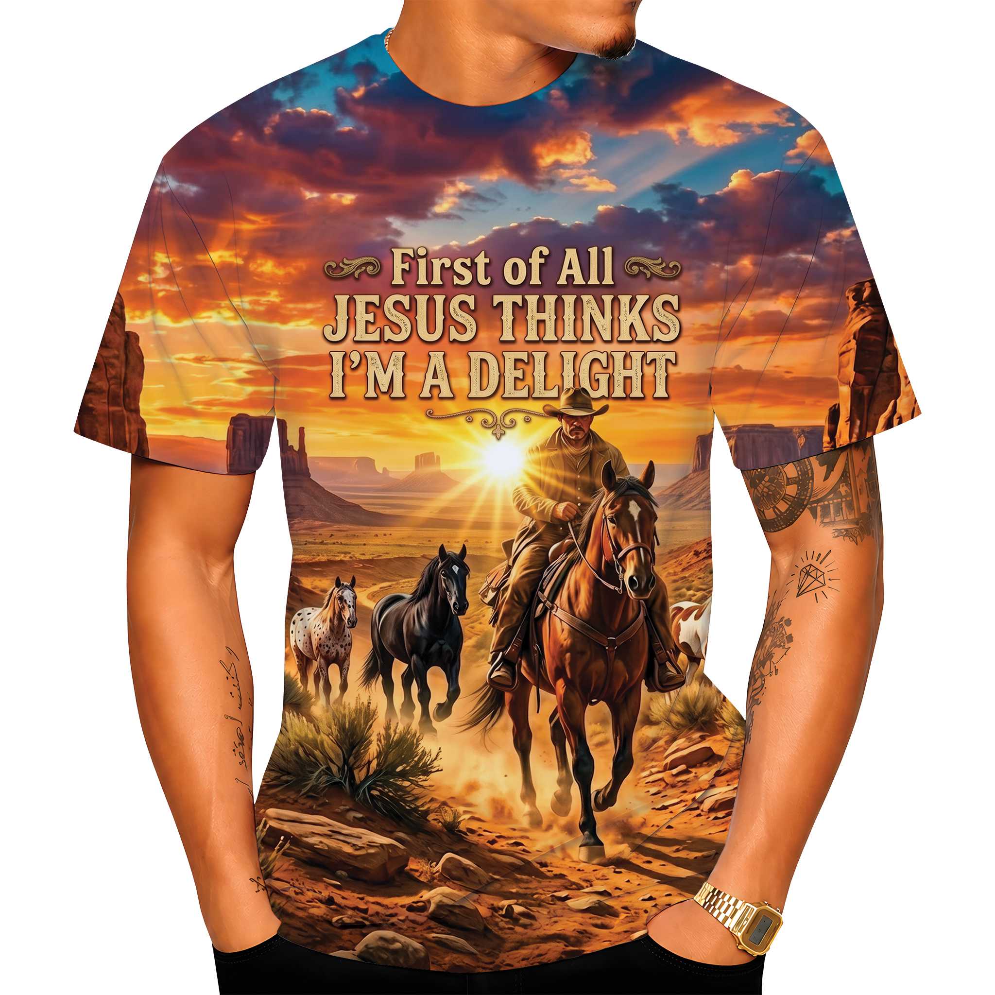 First of all Jesus Thinks I'm a delight All Over Print Shirt, Funny Christian Tee