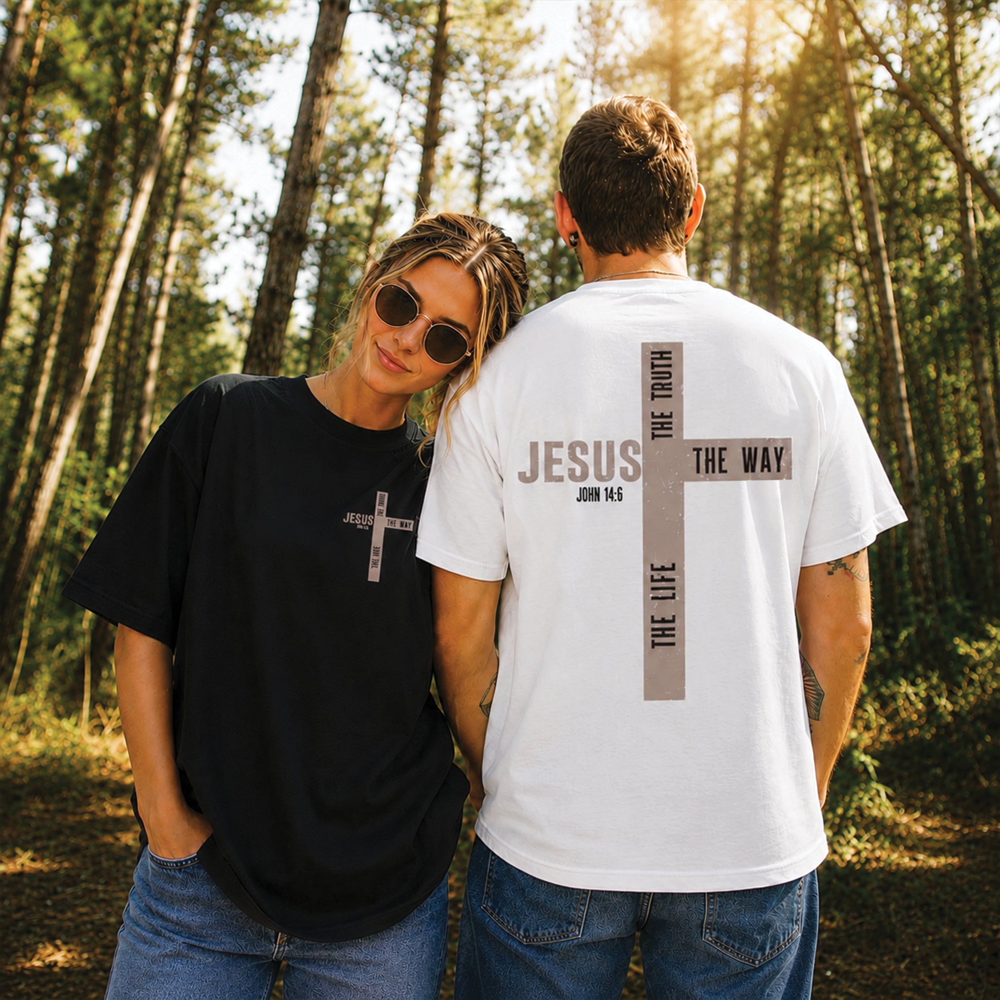 Jesus The Way The Truth The Life Christian Shirt, John 14:6 Cross Hoodie