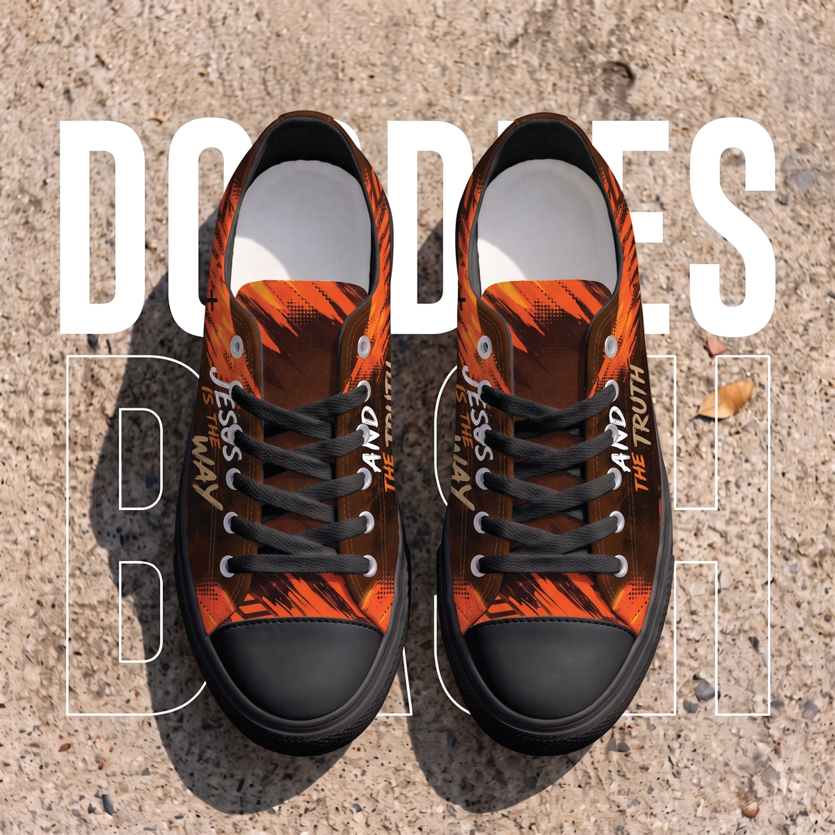 Custom Name Jesus Is The Way and the Truth Christian Canvas Sneakers