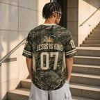 Jesus Is King Christian Football Jersey, Camo Faith Jersey
