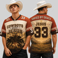 Cowboys Need Jesus Too Christian Football Jersey, Saved By Grace Western Cowboy Shirt