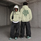 Jesus Loves You Unisex Hoodie, Mint & Green Faith-Based Streetwear