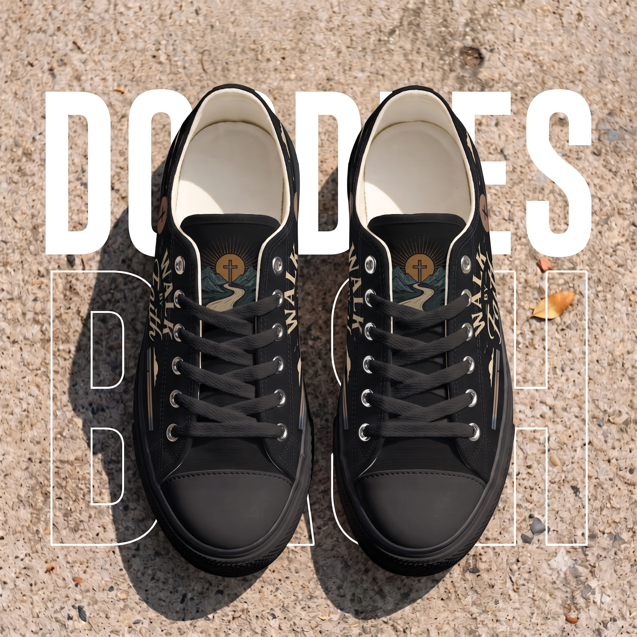 Personalized Walk by Faith Canvas Sneakers – Custom Name Christian Low Top Shoes