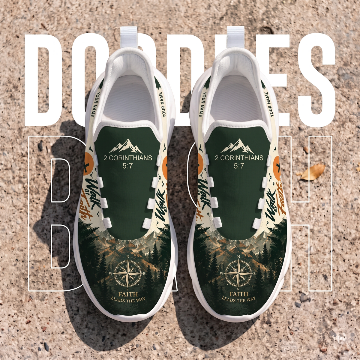Custom Name Walk by Faith Mountain Sneakers - Christian Max Soul Shoes