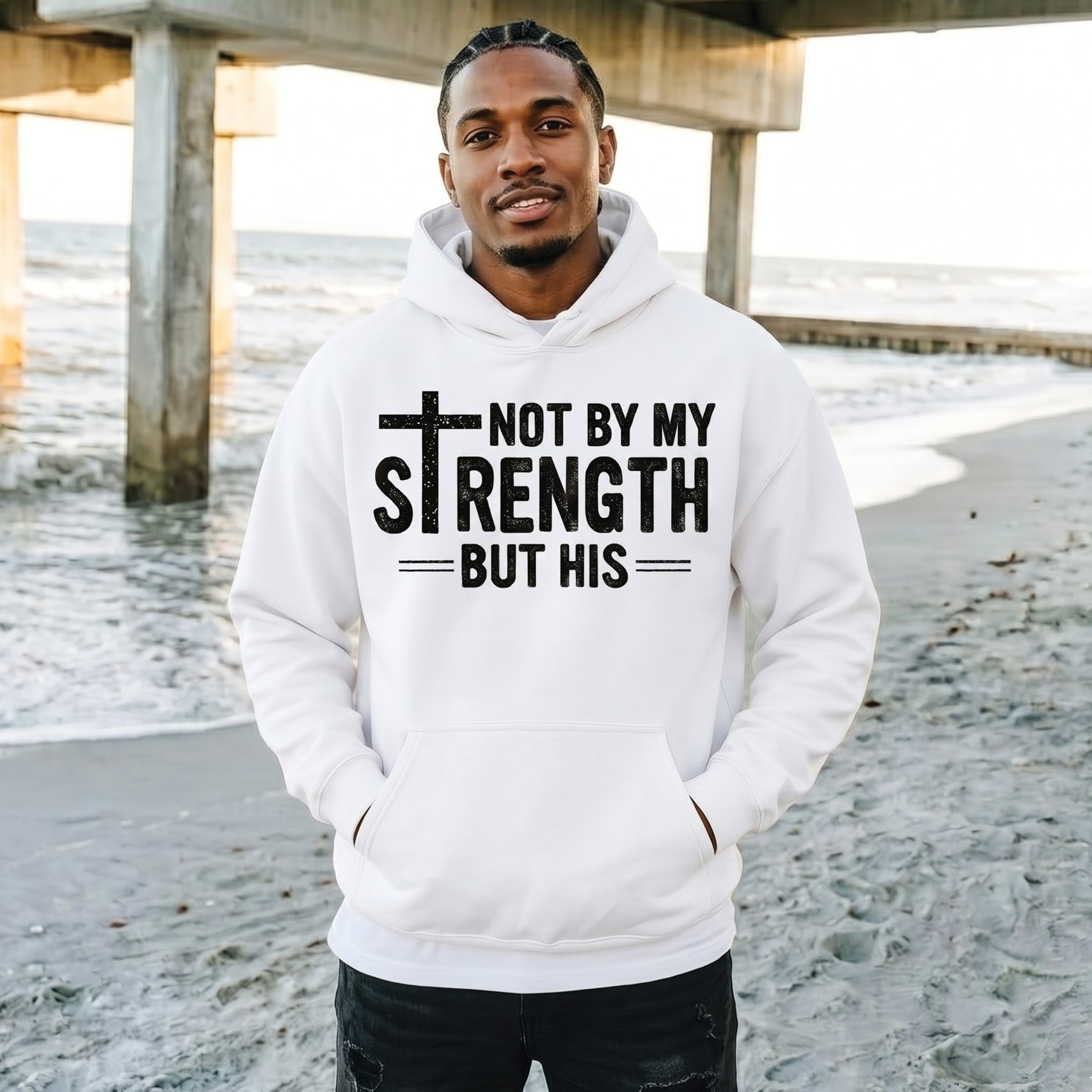 Not By My Strength But His Christian Shirt, Zechariah 4:6 Bible Verse Tee