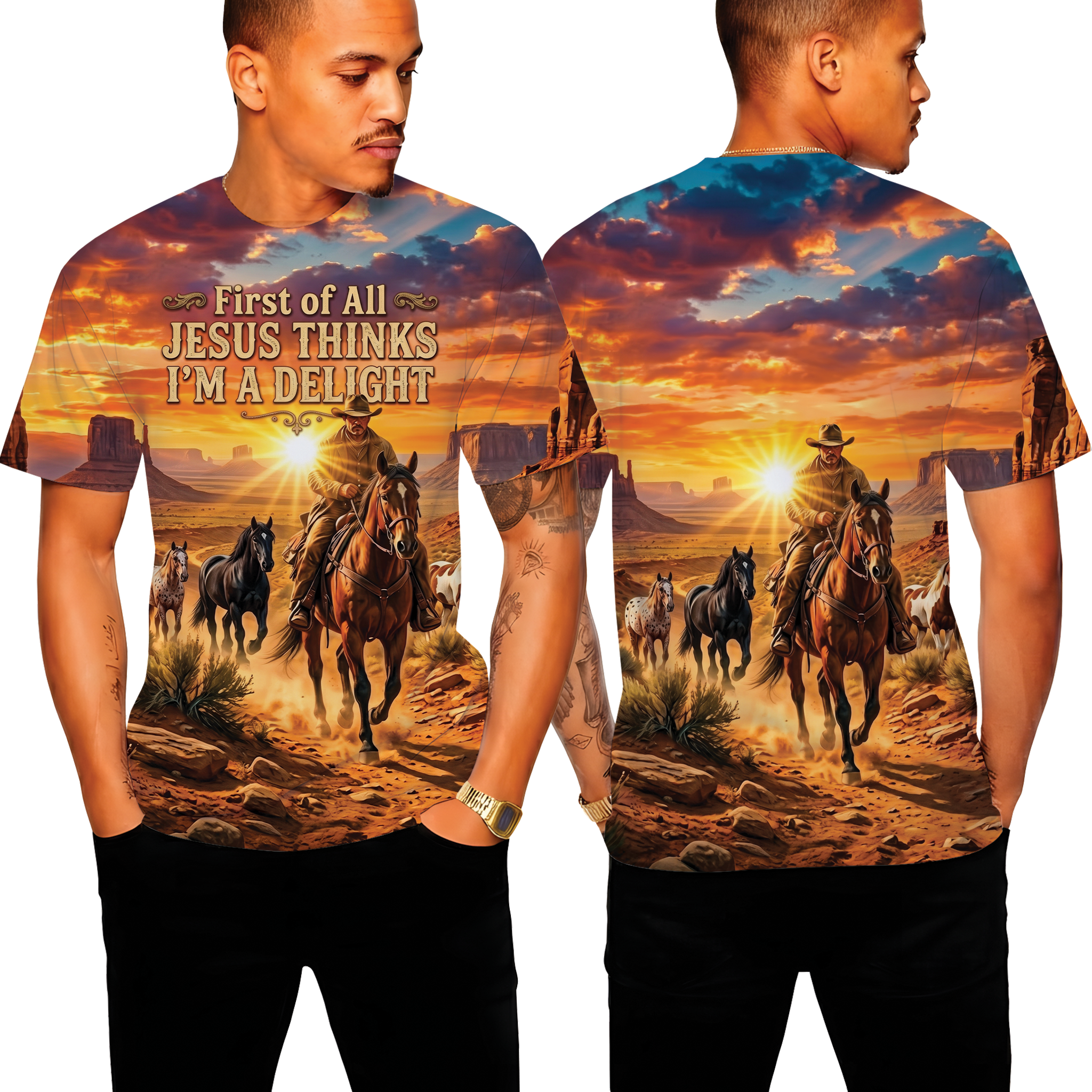 First of all Jesus Thinks I'm a delight All Over Print Shirt, Funny Christian Tee