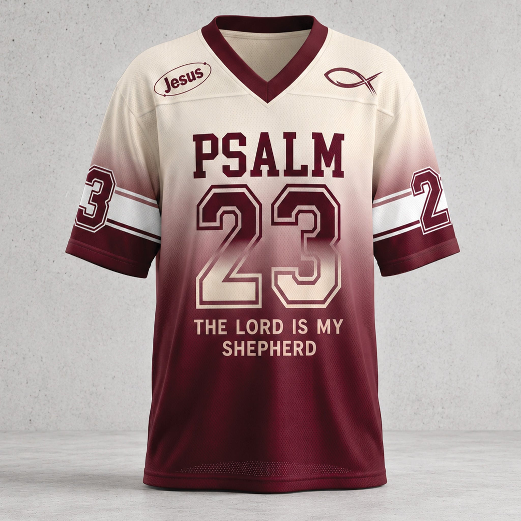 Christian Football Jersey, The Lord Is My Shepherd Faith Jersey