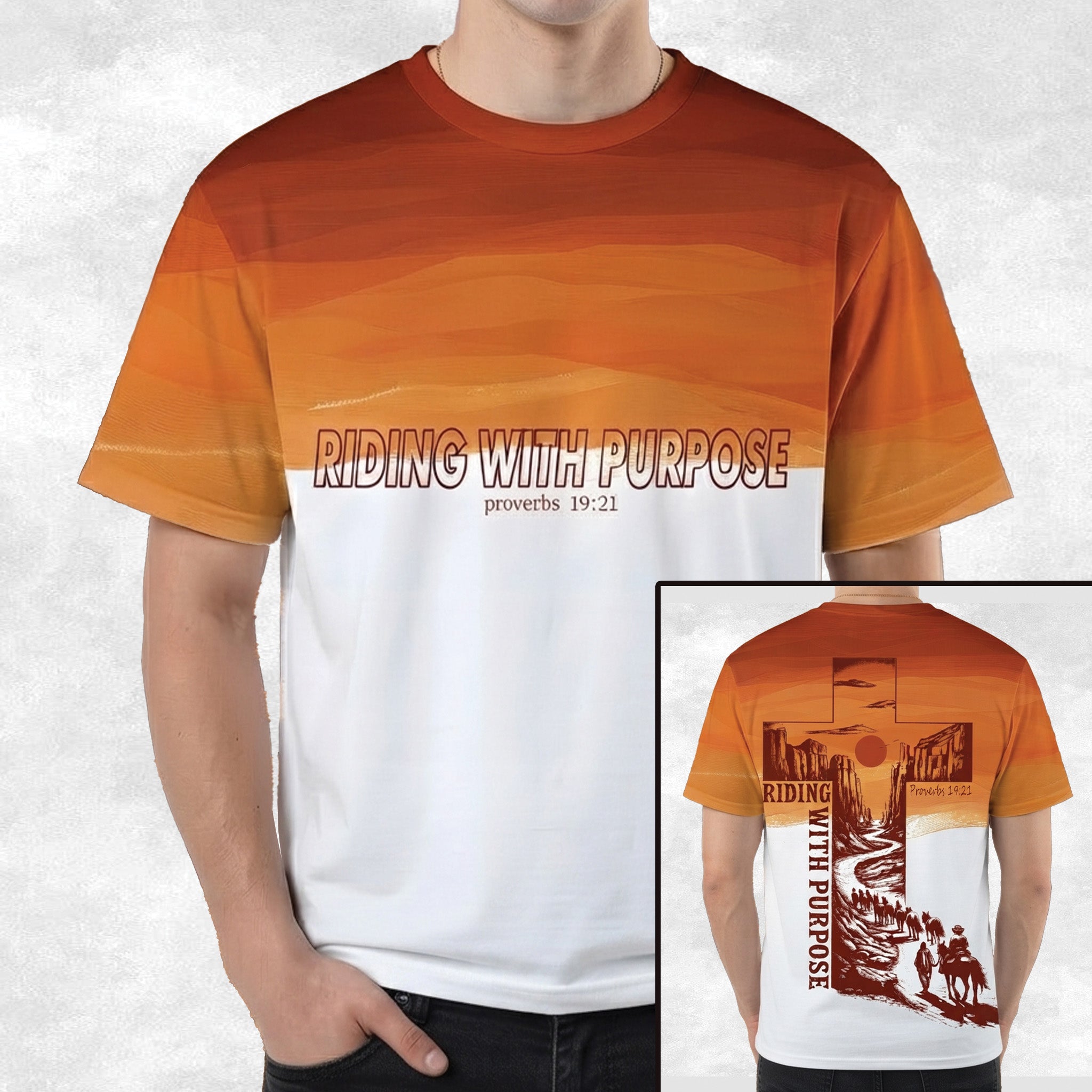 Riding with Purpose All Over Print Shirt, Regious Western Shirt
