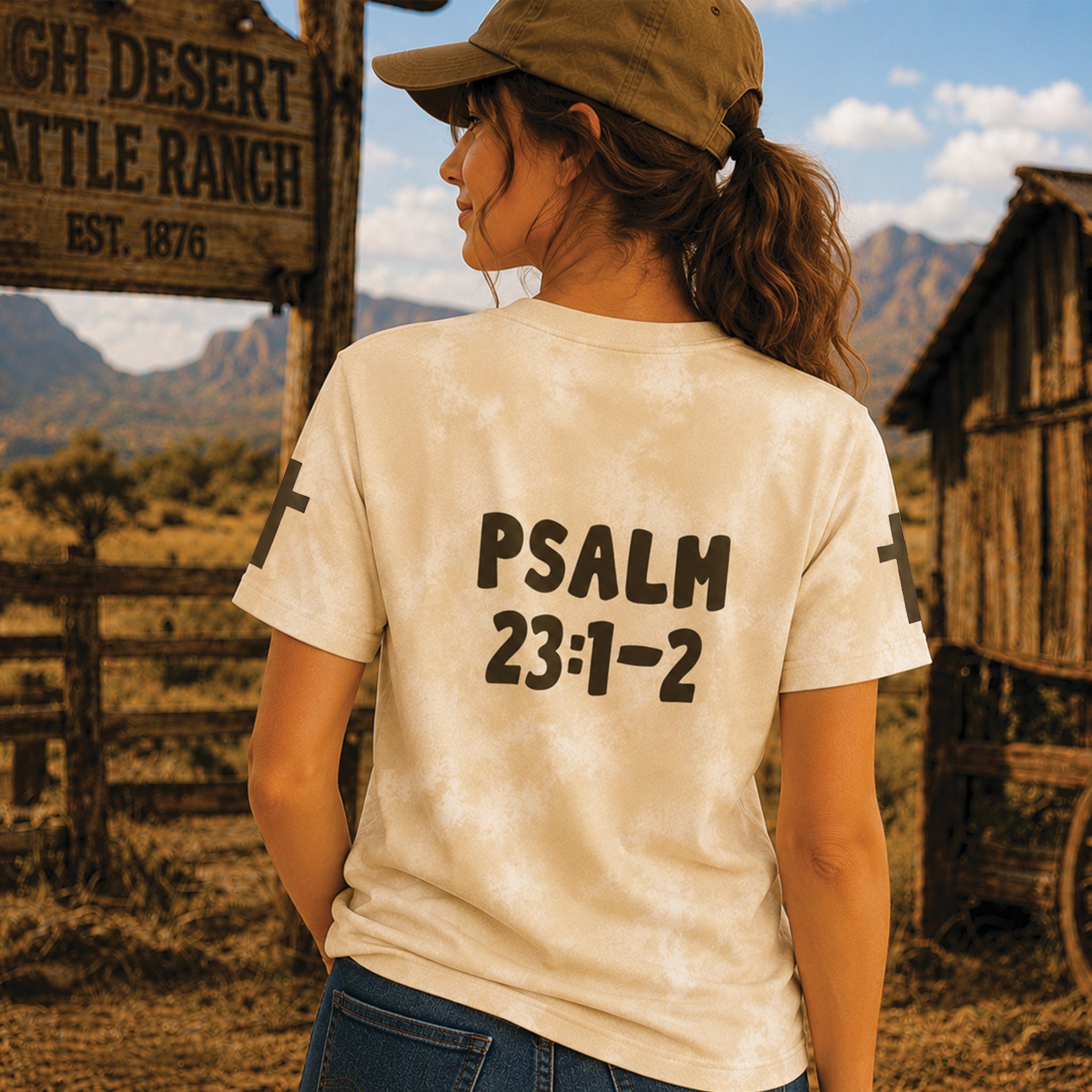 Psalm 23:1-2 Christian All Over Print Shirt, The Lord Is My Shepherd Bible Verse Shirt