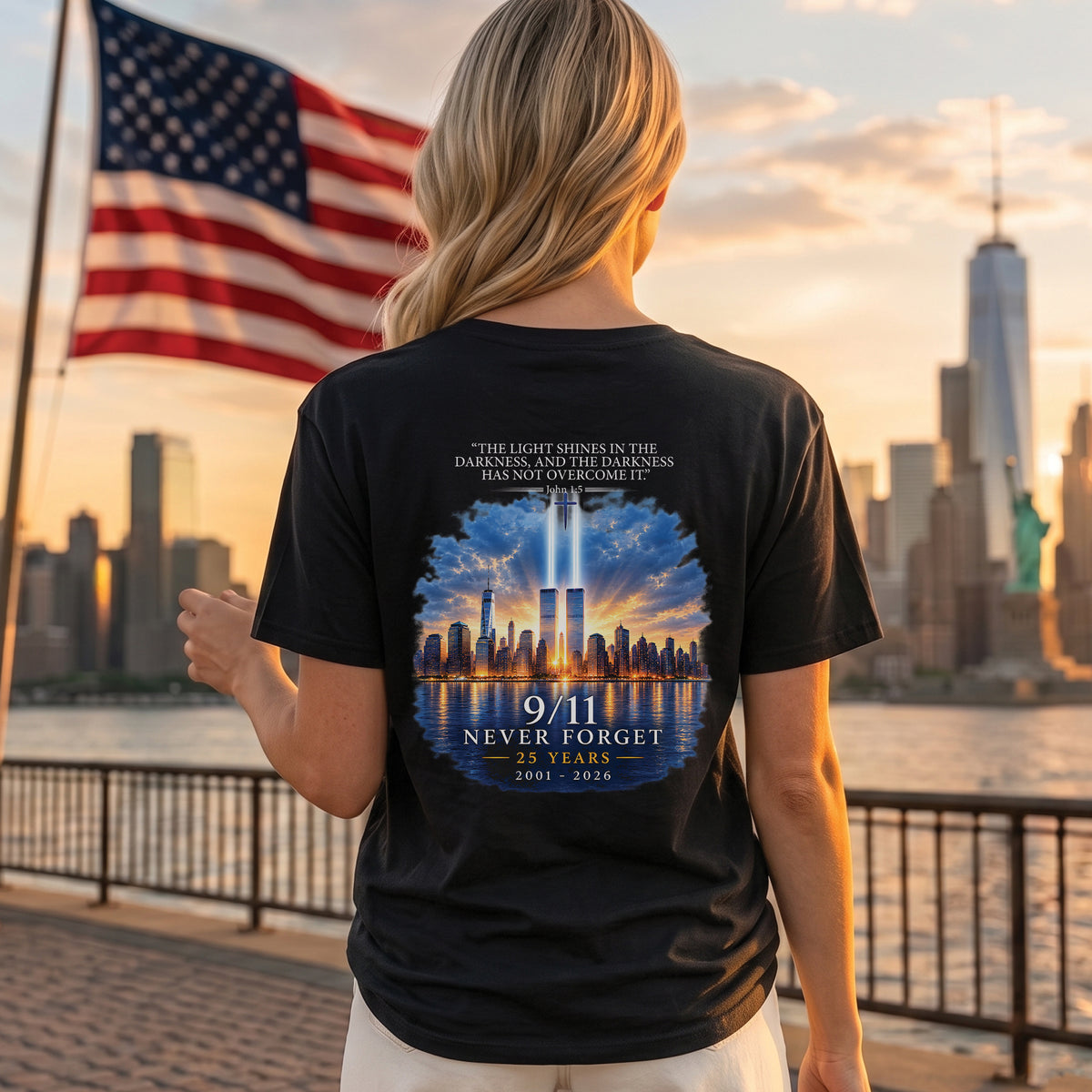 9/11 25th Anniversary Christian Shirt, Never Forget September 11 Shirt