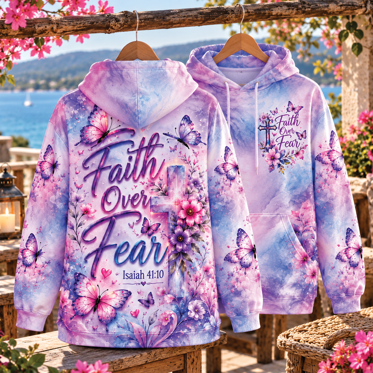 Faith Over Fear Butterfly Christian T-Shirt, Sweatshirt & Hoodie
