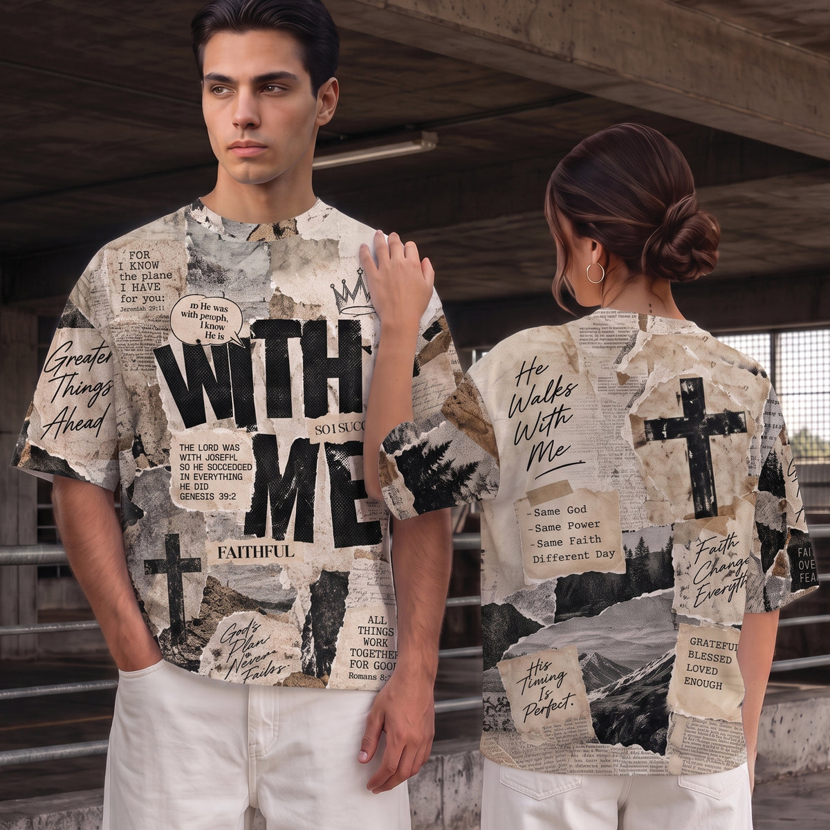 Faith & Bible Verses Aesthetic Collage Hoodie
