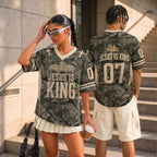 Jesus Is King Christian Football Jersey, Camo Faith Jersey