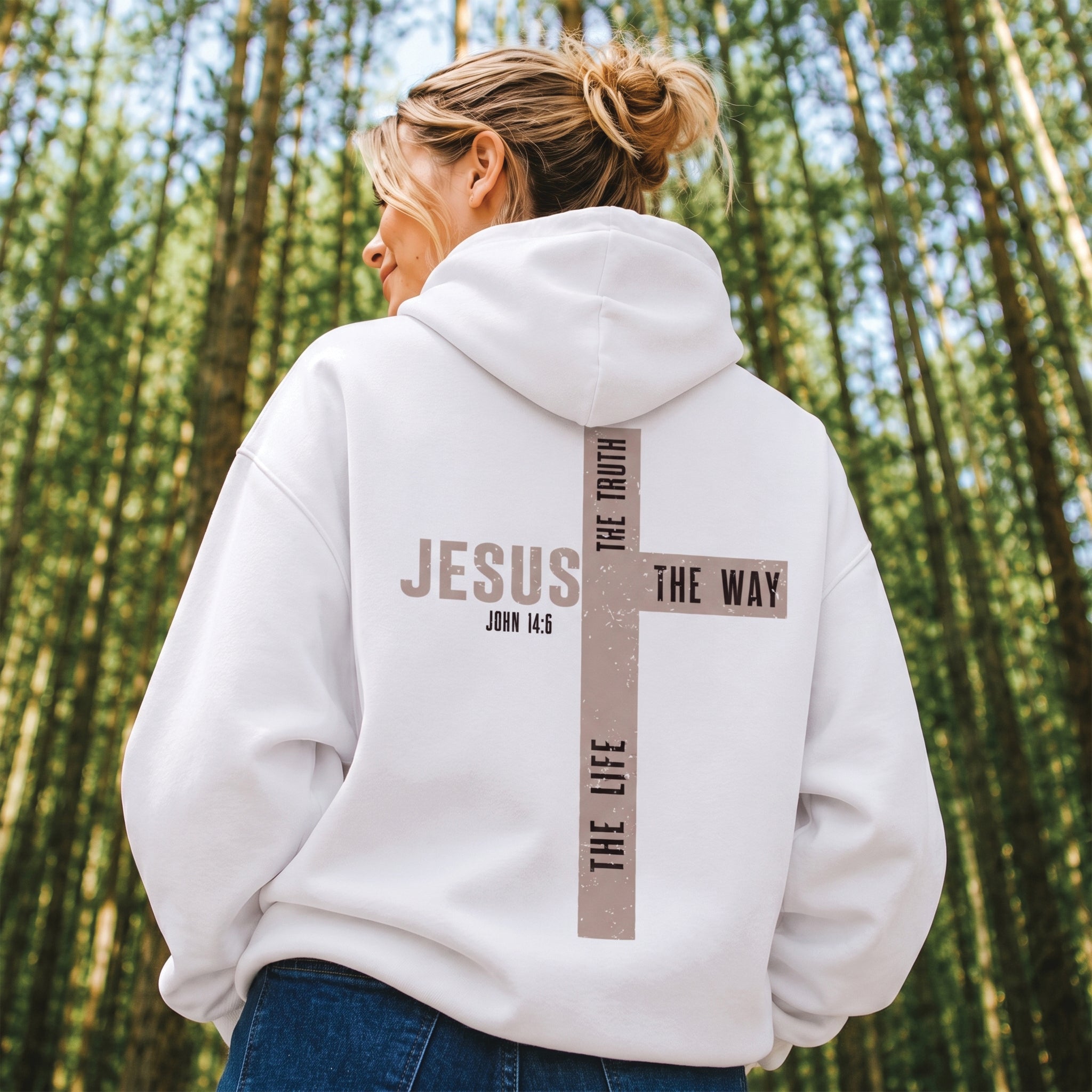 Jesus The Way The Truth The Life Christian Shirt, John 14:6 Cross Hoodie