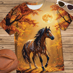 Tribal Horse in Golden Autumn Woods All Over Print Shirt