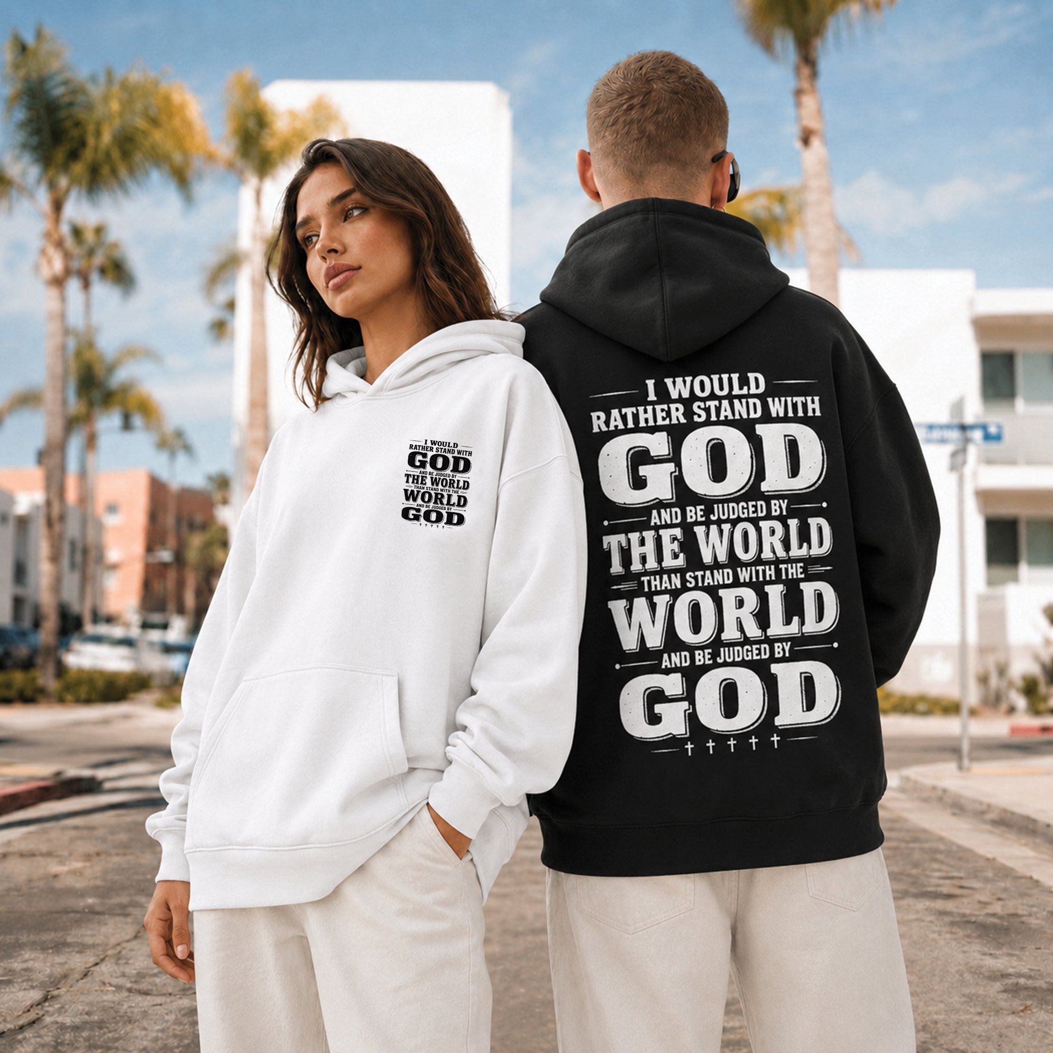 I Would Rather Stand With God Christian Shirt, Faith Over the World Religious Hoodie