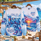Fall for Jesus He Never Leaves Ocean T-Shirt, Sweatshirt & Hoodie