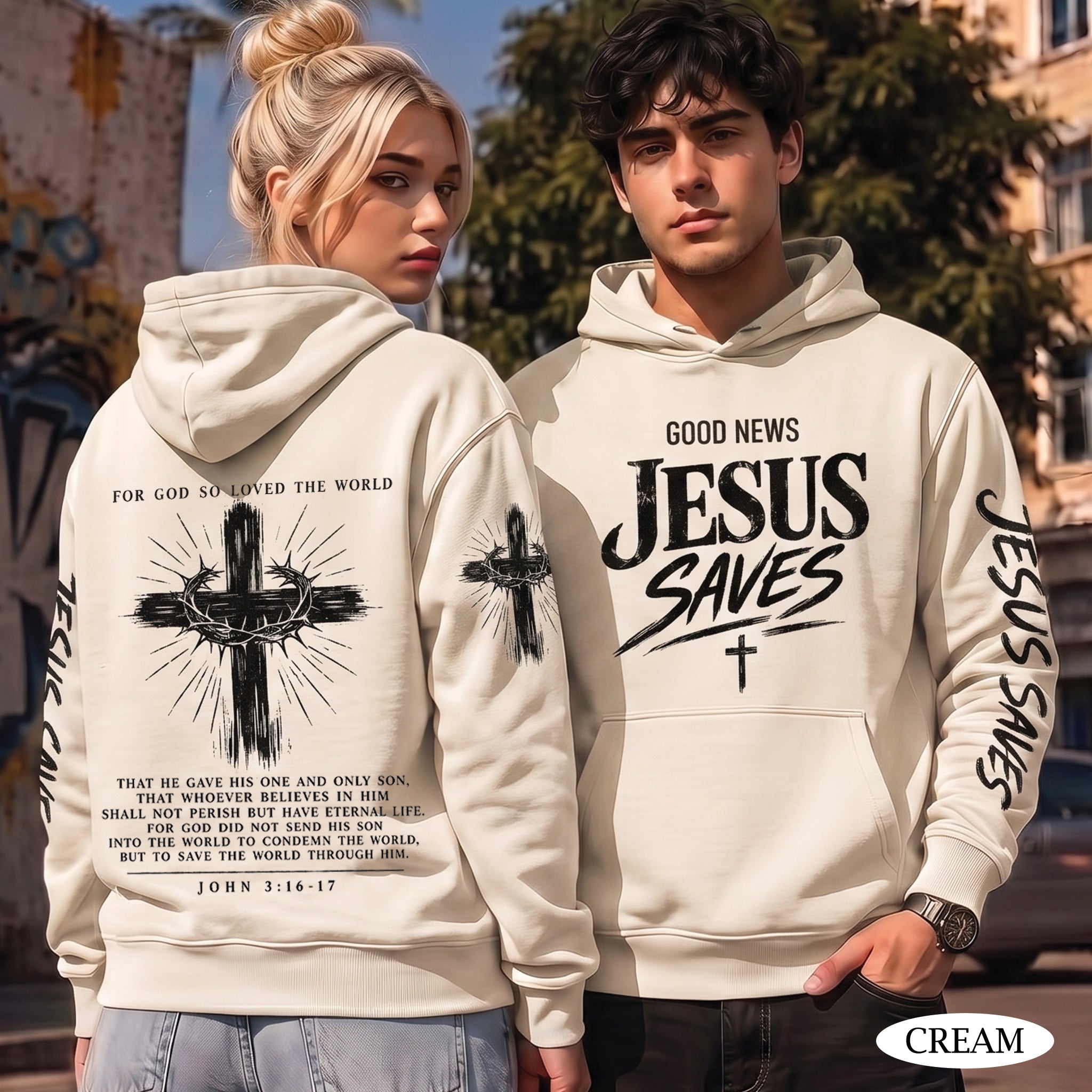 Good News Jesus Saves T-Shirt, Christian Bible Verse Hoodie