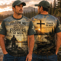 Follow Me Fishers of Men Christian All Over Print Shirt, Matthew 4:19 Fishing Shirt