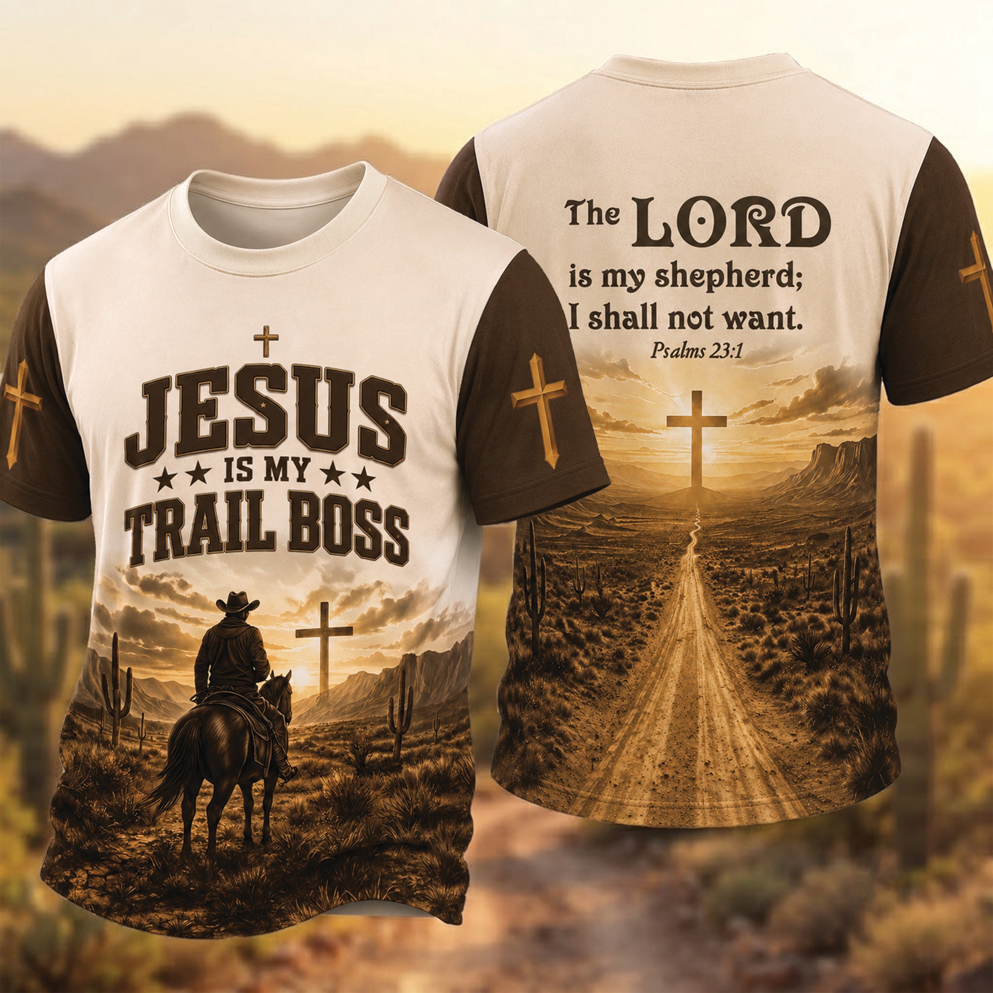 Jesus Is My Trail Boss Christian All Over Print Shirt, Western Cowboy Shirt