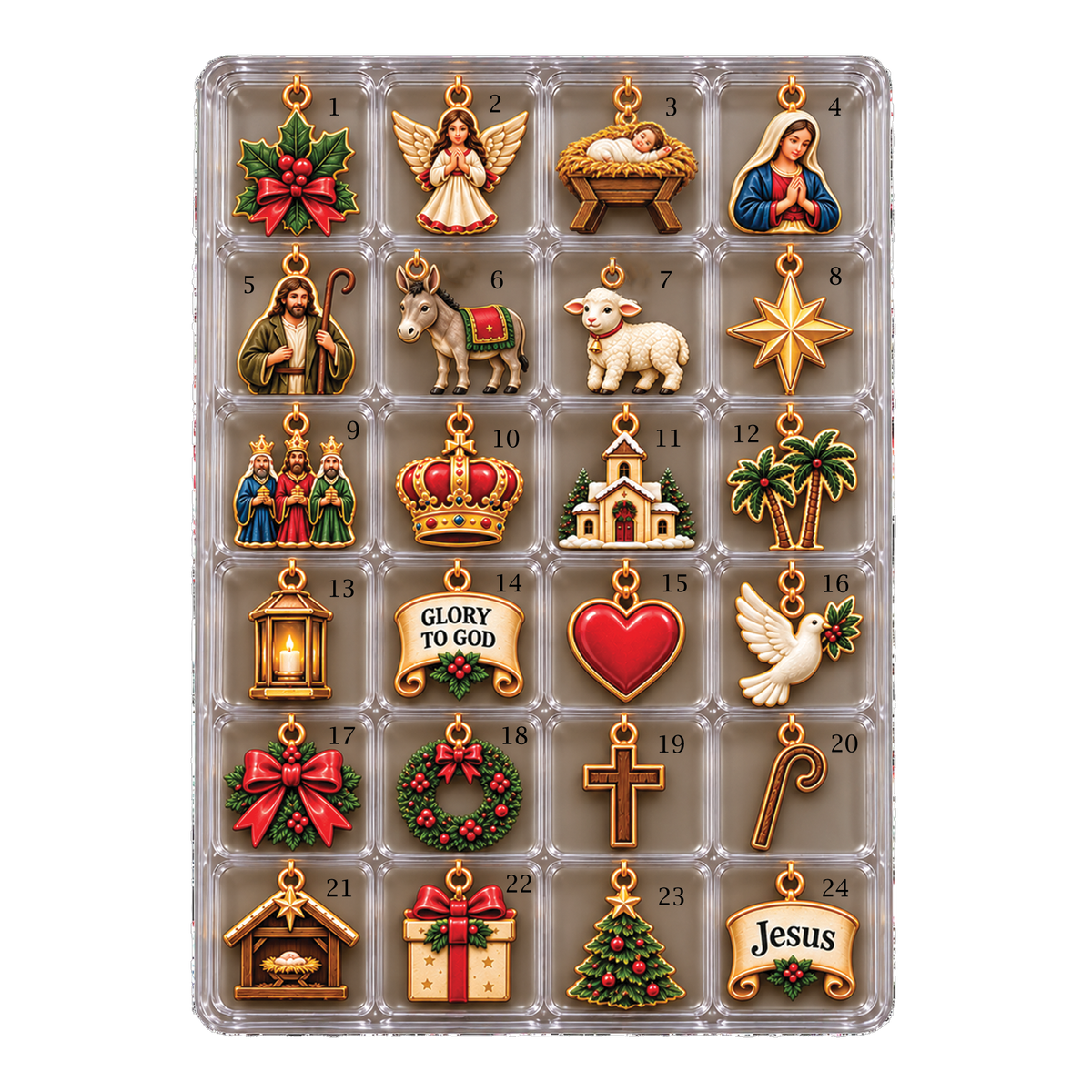 Nativity Story Advent Calendar 2026, 24 Day Christian Christmas Countdown Set