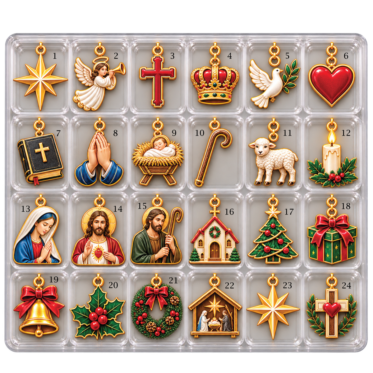 Christian Christmas Advent Calendar 2026, 24 Day Christmas Countdown Box