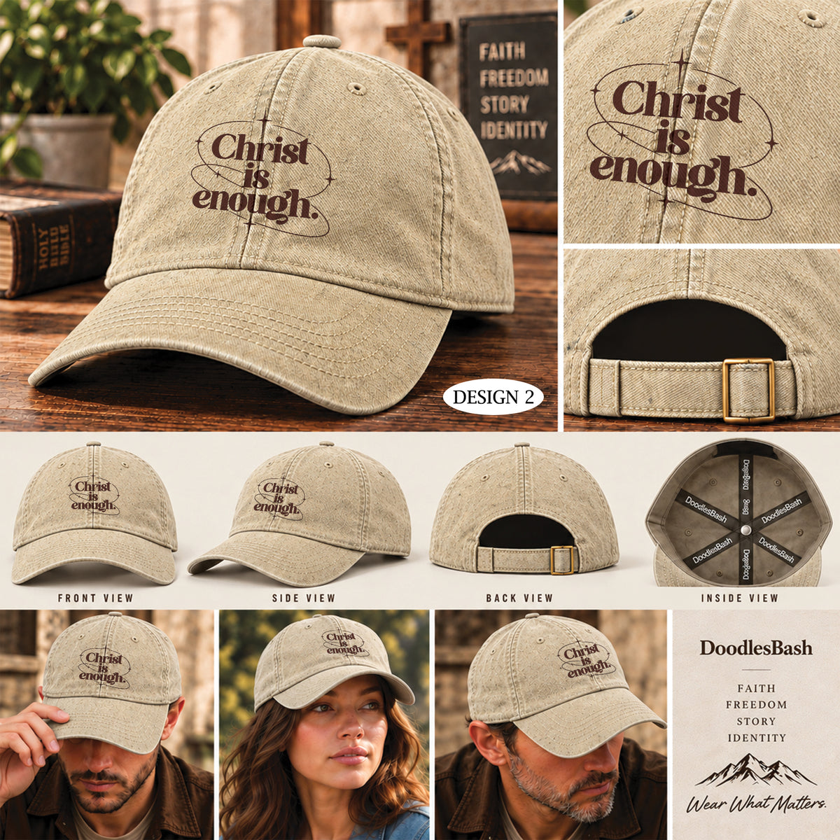 Christ is Enough Christian Baseball Cap