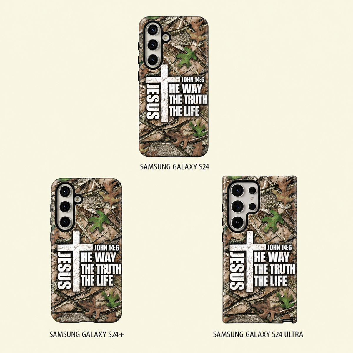 Jesus The Way Truth Life Christian Camo Phone Case